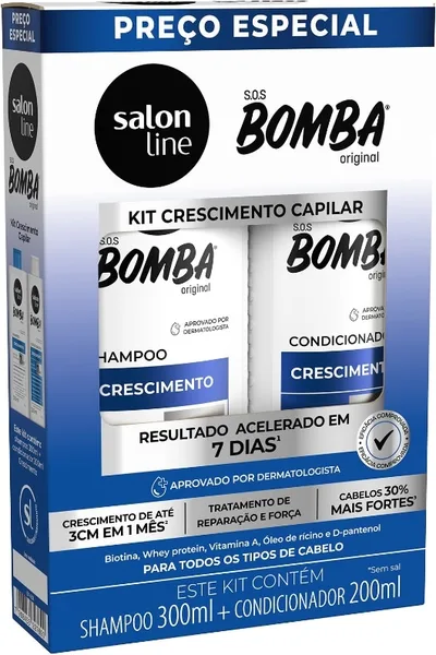 KIT SALON LINE BOMBA SH +COND ORIGINAL 200ML CADA