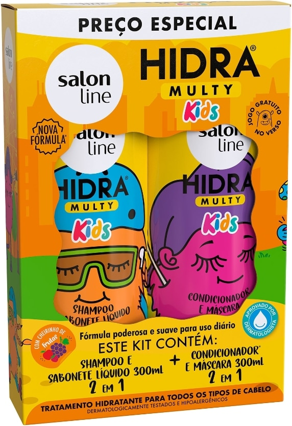 KIT SALON LINE HIDRA SH+COND MULTY KIDS 300ML CADA