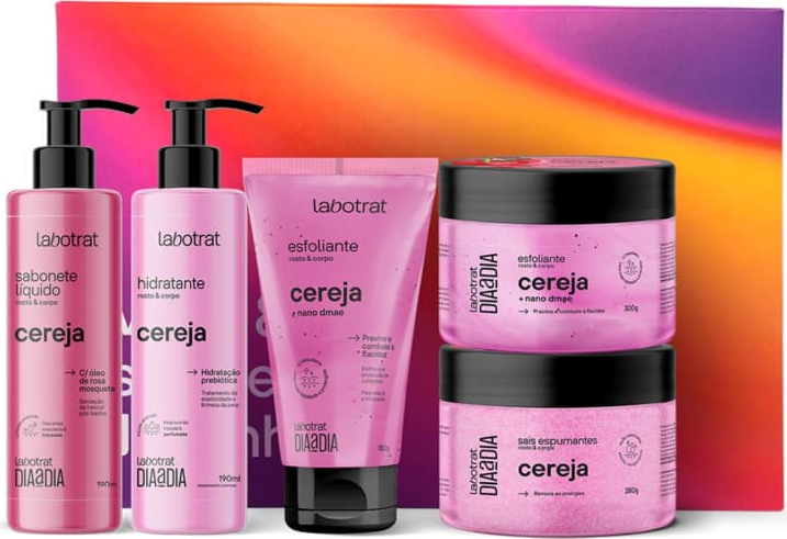 KIT EXPERIENCIA DE BANHO DIA A DIA CEREJA C/ 5 ITENS LABOTRAT