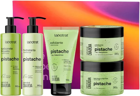 KIT EXPERIENCIA DE BANHO DIA A DIA PISTACHE C/ 5 ITENS LABOTRAT