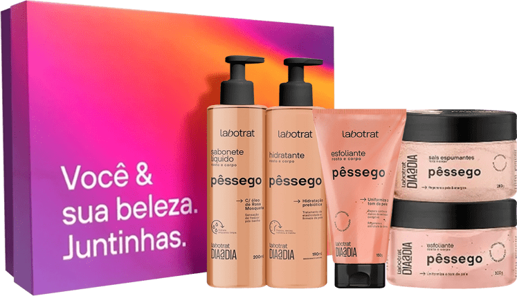 KIT EXPERIENCIA DE BANHO PESSEGO DIA A DIA C/ 5 ITENS LABOTRAT