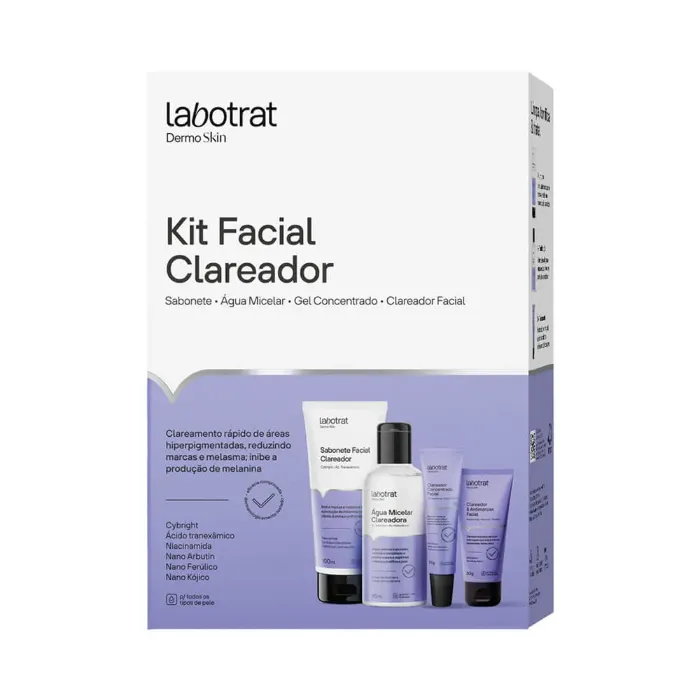 KIT FACIAL CLAREADOR DERMO SKIN C/ 4 ITENS LABOTRAT