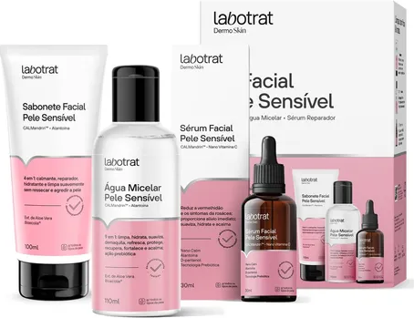 KIT FACIAL PELE SENSIVEL DERMO SKIN C/ 3 ITENS LABOTRAT