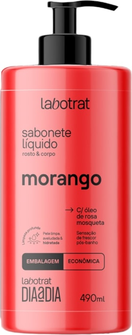 SABONETE LIQUIDO MORANGO DIA A DIA 490ML LABOTRAT