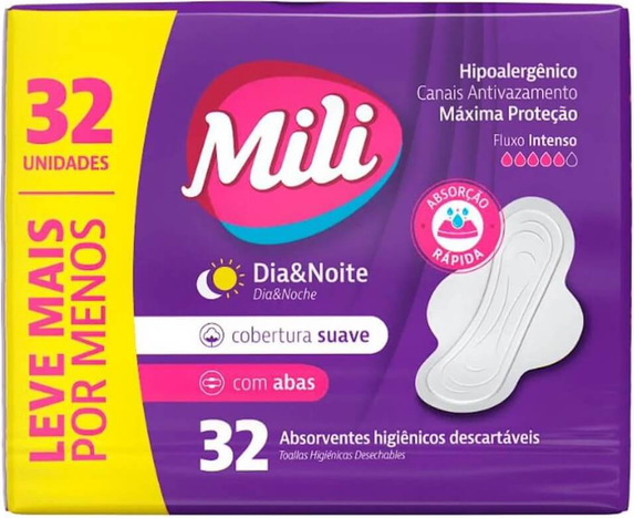 ABS MILI DIA E NOITE SUAVE C/ABAS C/32 UNID