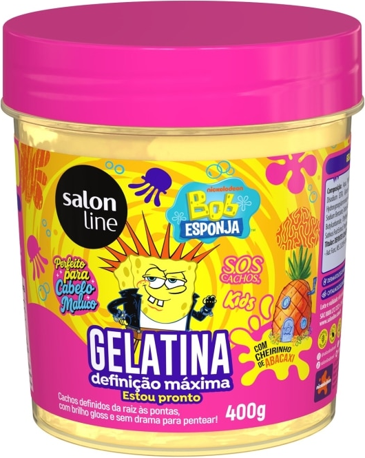 GELATINA SALON LINE KIDS BOB ESPONJA DEFINICAO MAXIMA 400G