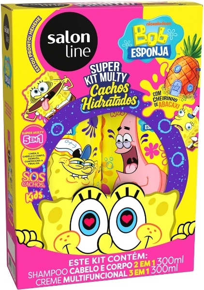 KIT SALON LINE KIDS SH+CREME MULTY BOB ESPONJA 300ML