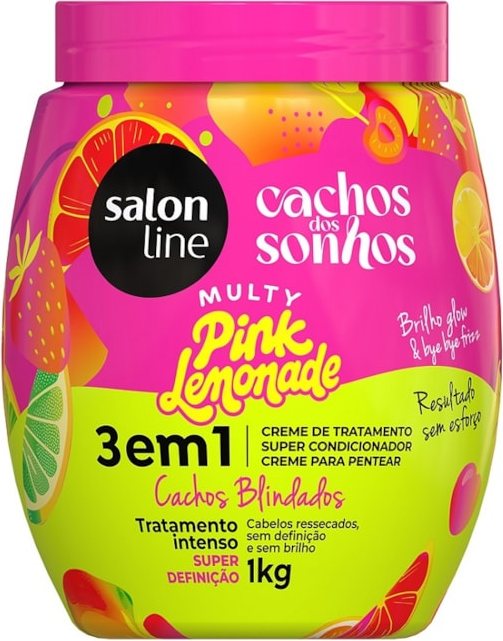 CR TRAT SALON LINE CACHOS DOS SONHOS PINK LEMONADE 3 EM 1 MULTY 1KG