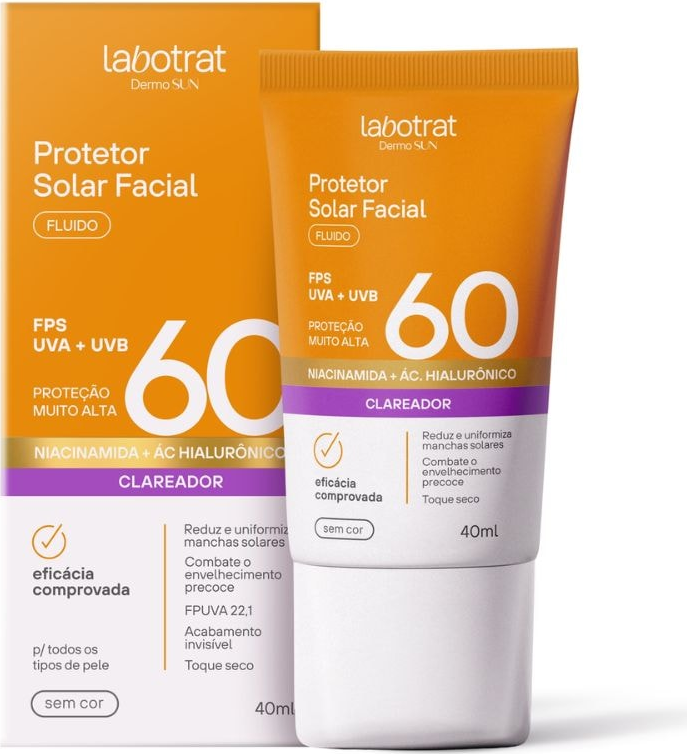 PROTETOR FLUIDO INCOLOR FPS 60 DERMO SUN 40ML LABOTRAT