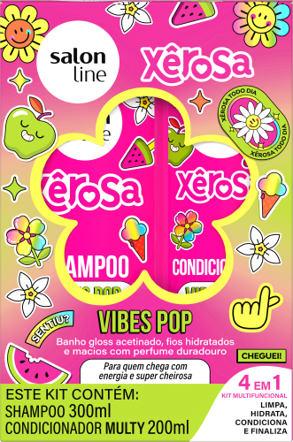 KIT SALON LINE SH+COND XEROSA MULYY VIBES POP 300+200ML
