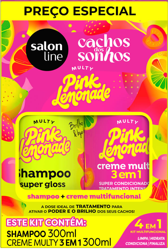 KIT SALON LINE SH + CREME MULTY PINK LEMONADE 300ML+300ML