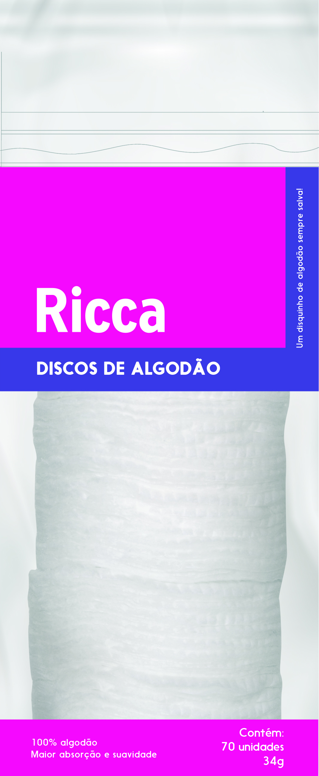 DISCO DE ALGODAO RICCA C/70 UNIDADES