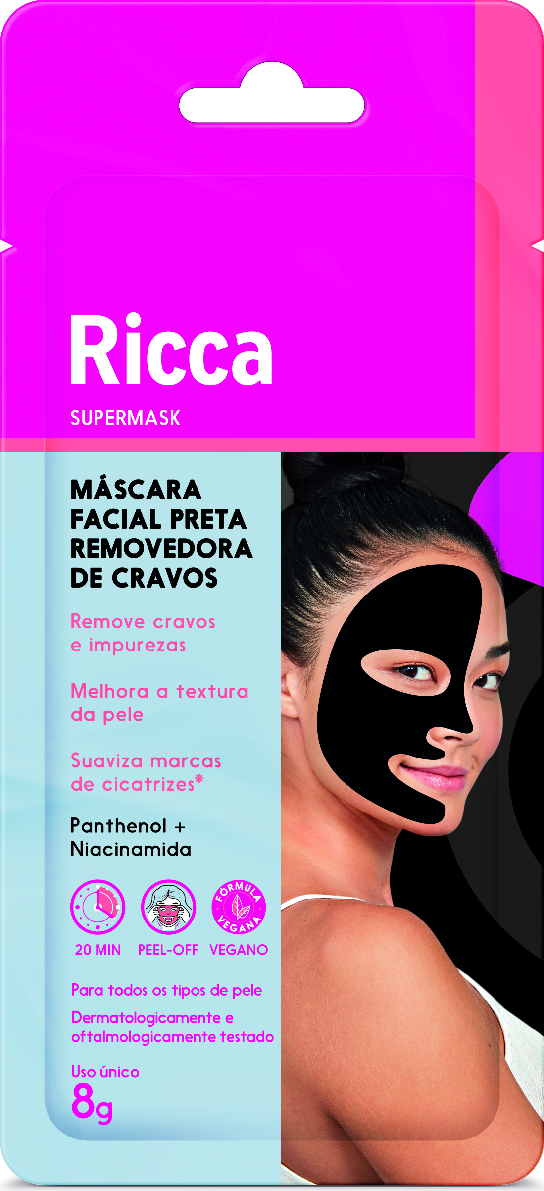 MASCARA RICCA PRETA PARA LIMPEZA DA PELE