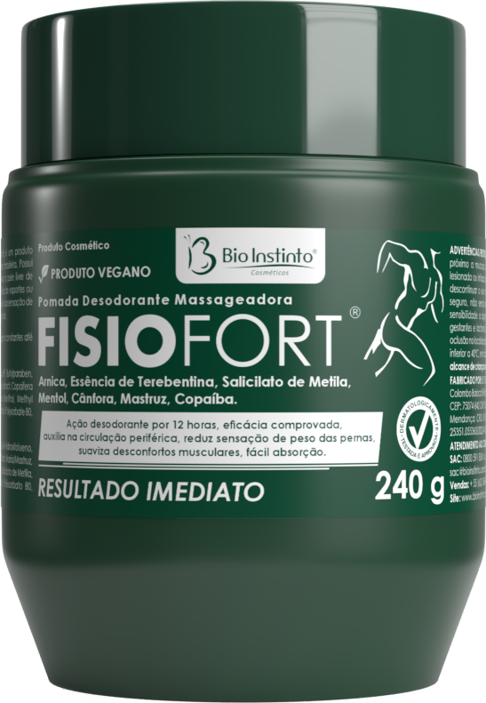 POMADA DESODORANTE MASSAGEADORA FISIOFORT 240G