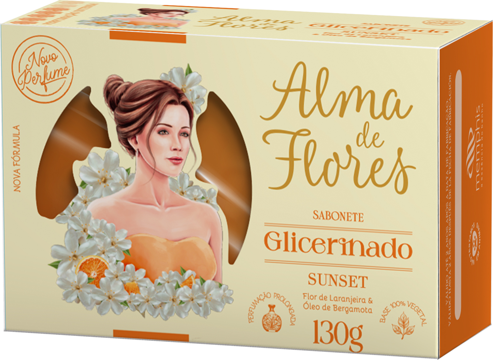 SAB ALMA DE FLORES GLIC LARANJ SUNSET 130GR