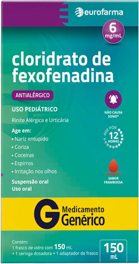 FEXOFENADINA 6MG 150ML EUROFARMA