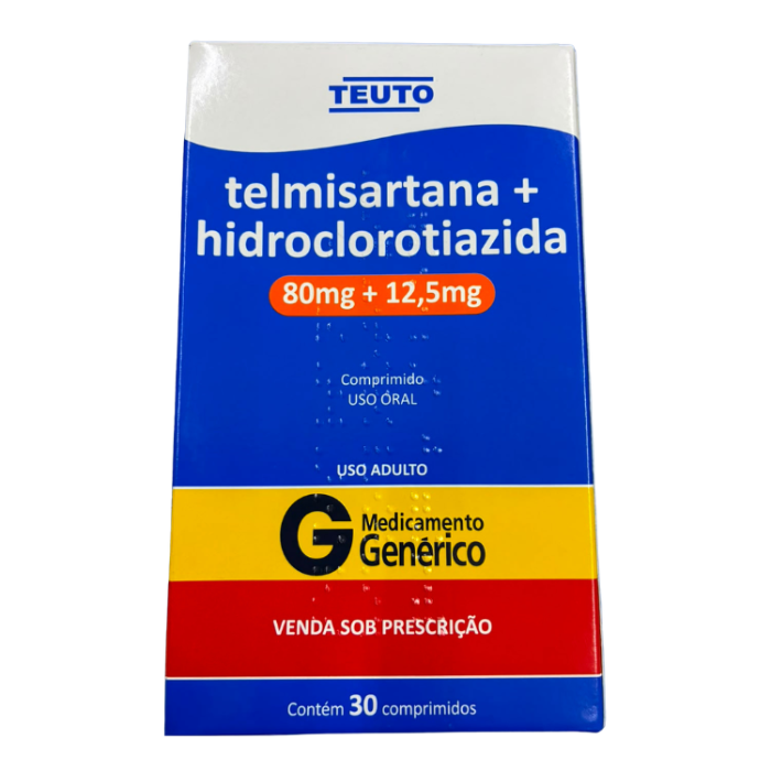TELMISARTANA+HIDROCLOROTIAZIDA 80,0+12,5MG CX 30 COMP TEUTO