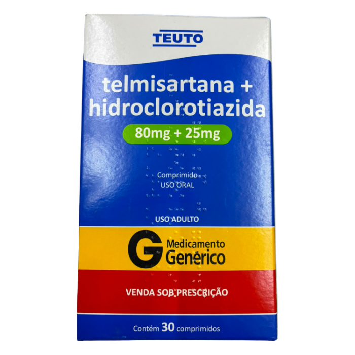 TELMISARTANA+HIDROCLOROTIAZIDA 80,0+25MG CX 30 COMP TEUTO