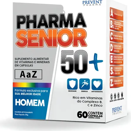 PHARMA SENIOR 50+ HOMEM 60 CAPS PREVENT PHARMA