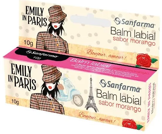 BALM LABIAL 10G SABOR MORANGO EMILY IN PARIS
